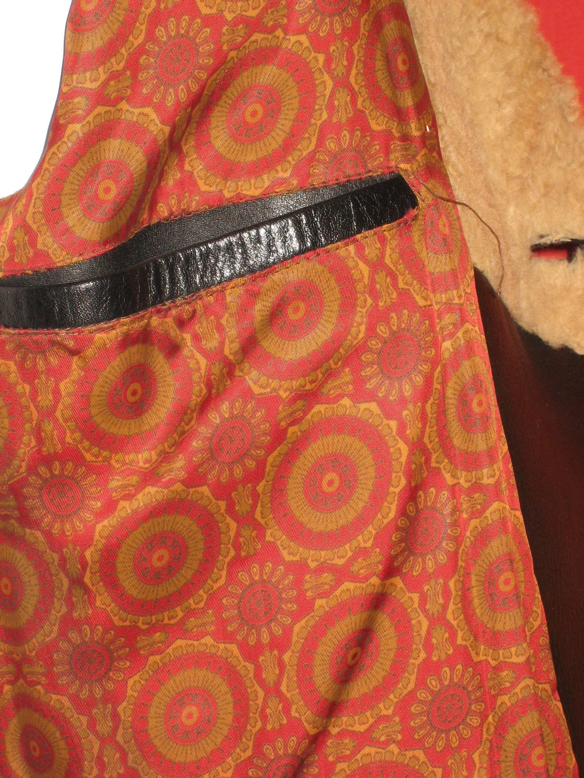 1960's Vintage Men's Maxi Leather and Shearling Coat, Glam, Groovy, Beatnik, Mod, Psychedelic, Dandy, Rock, Carnaby Street, Hippie Chic, Swank, Lounge, Biba era.