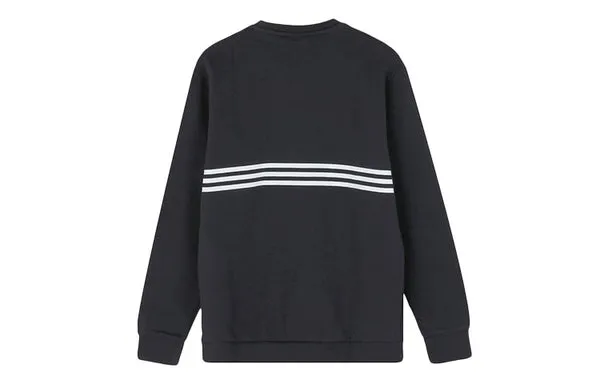 adidas originals Outline Crw Flc Casual Loose Round Neck Sweatshirt Black