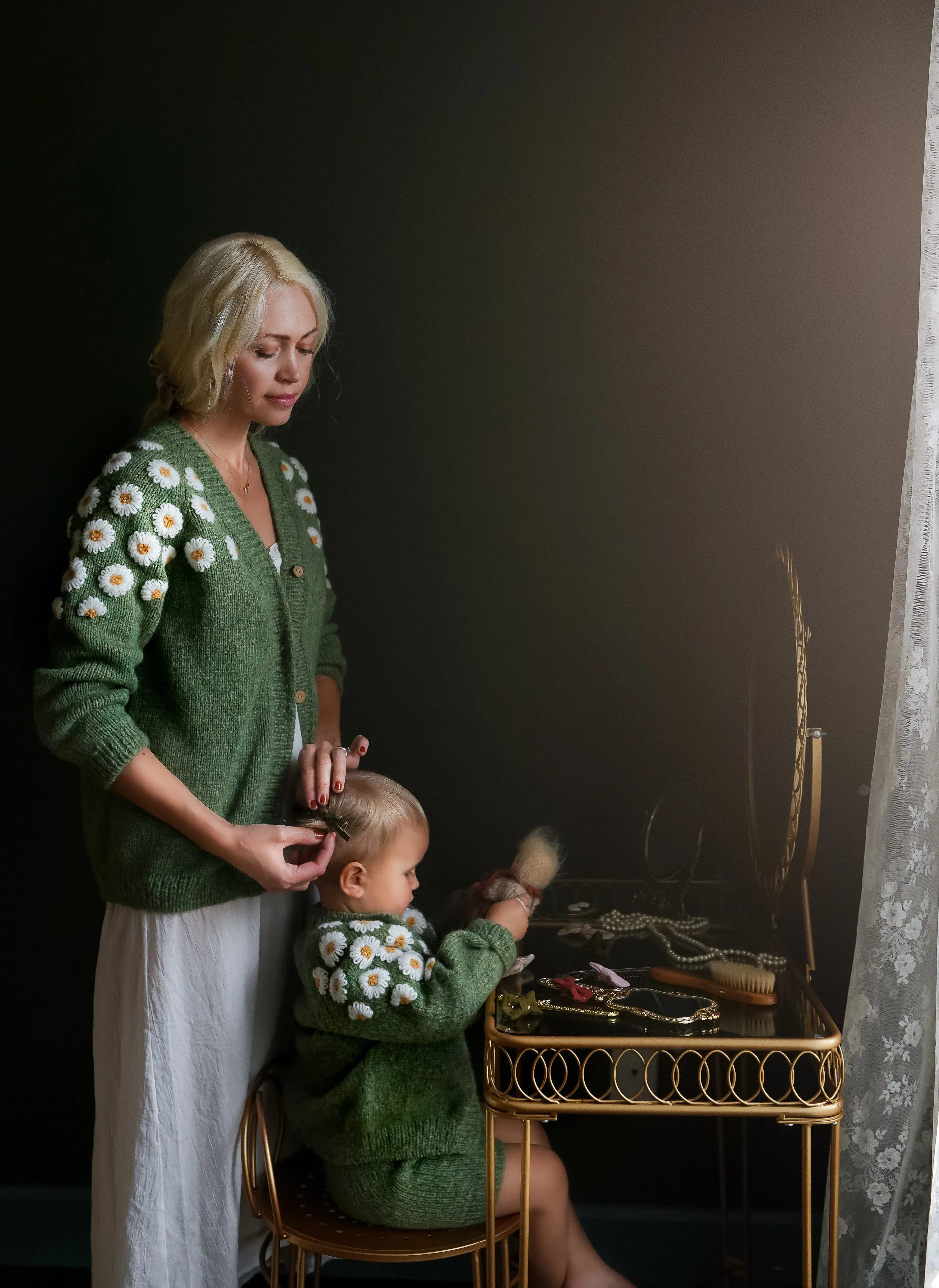 Adult Chamomile cardigan | Moss Green
