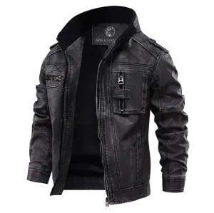 Allan | Classic Black Leather Jacket for Men