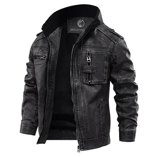 Allan | Classic Black Leather Jacket for Men