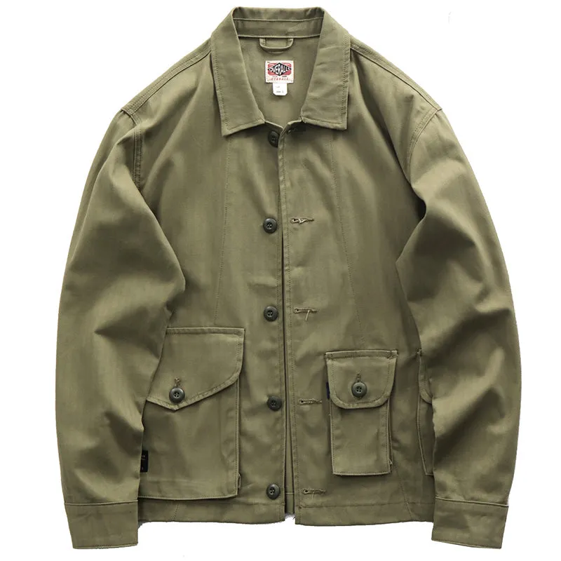 American Retro Loose Multi-Port Cargo Jacket