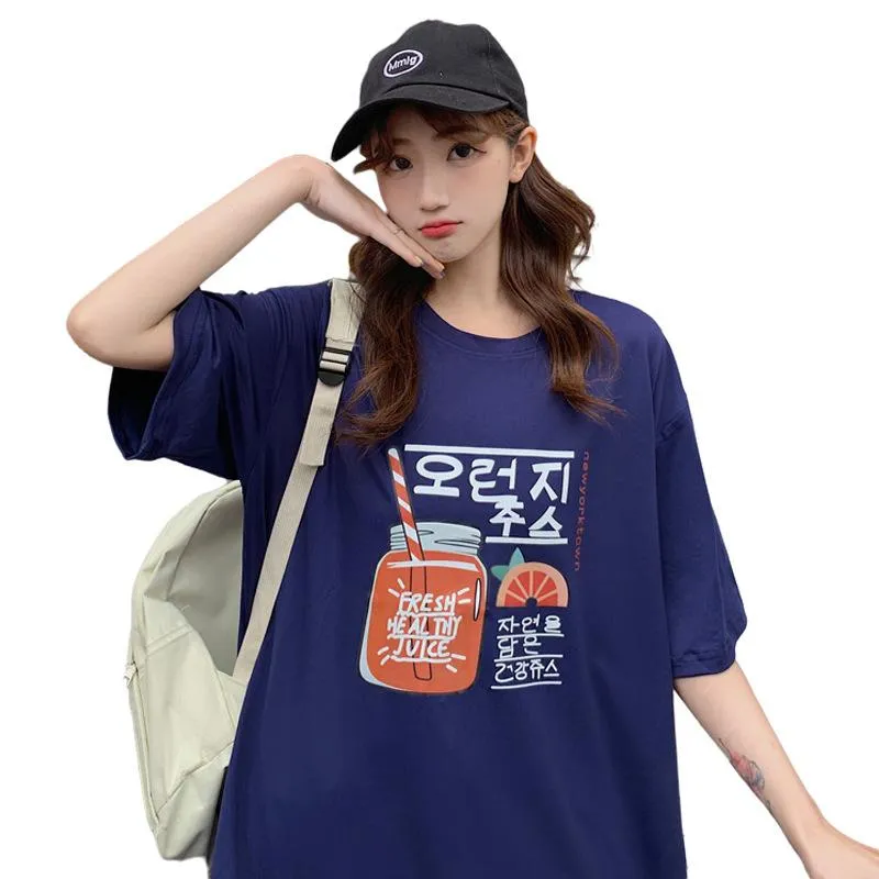 bfHarajuku Cartoon Printed Short Sleeve T-Shirt Women Summer Loose Trendy INS Tops T-Shirt