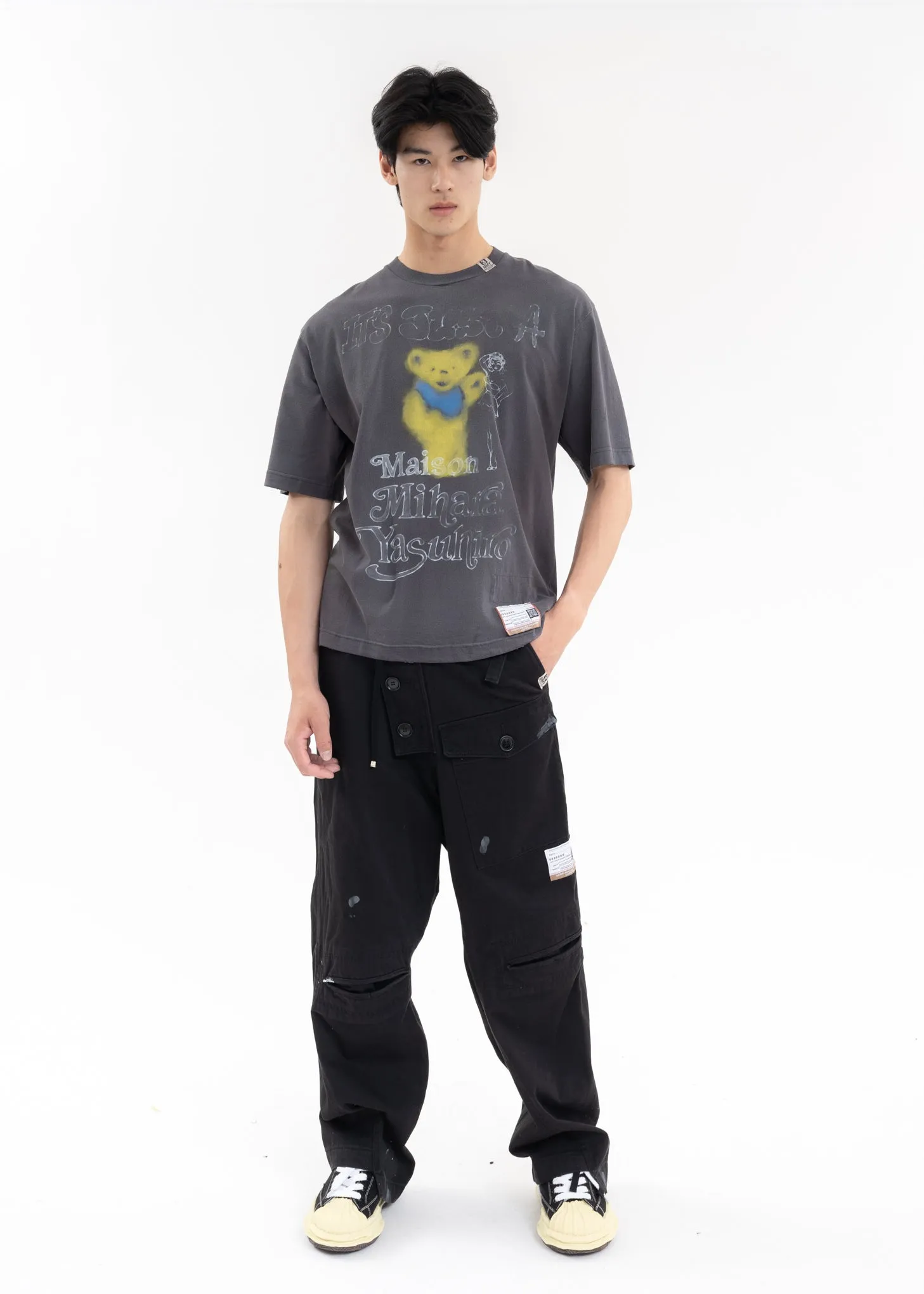 Black Slide Piece Military Pants