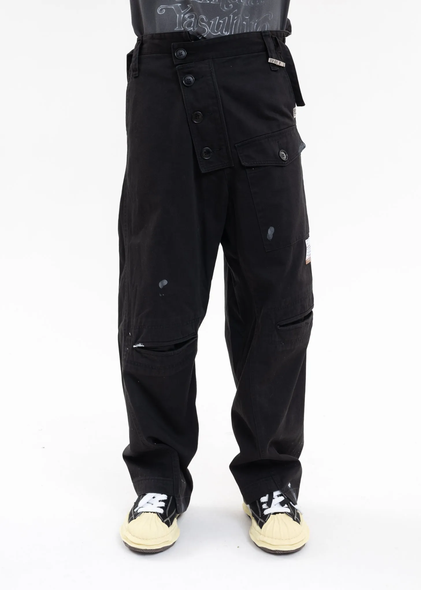 Black Slide Piece Military Pants