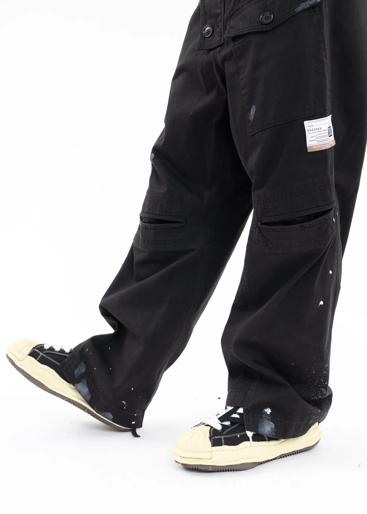 Black Slide Piece Military Pants