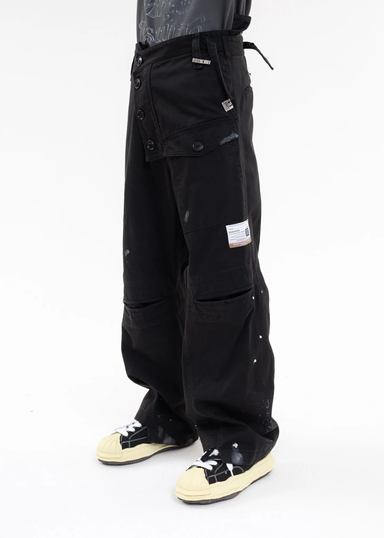 Black Slide Piece Military Pants