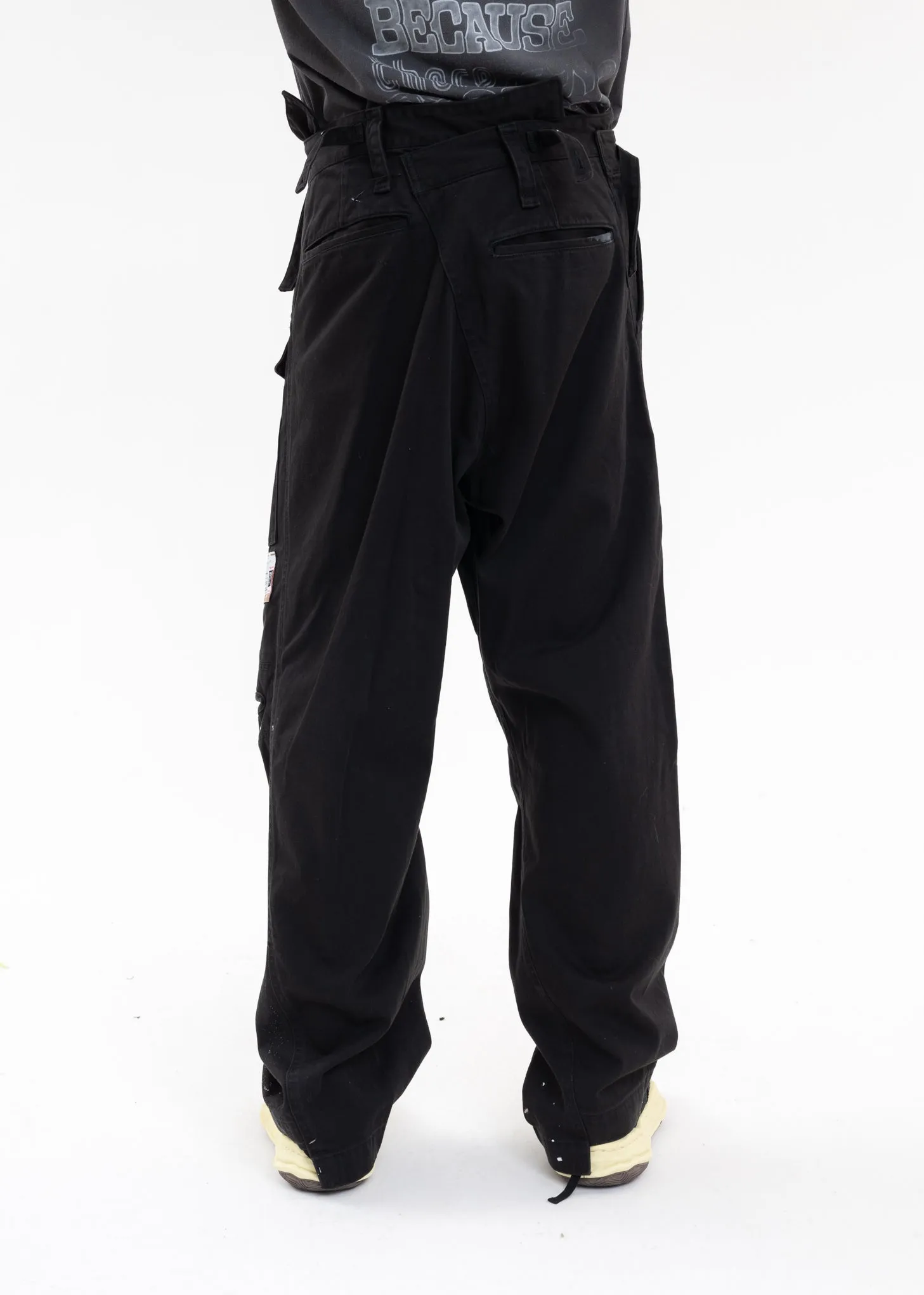 Black Slide Piece Military Pants