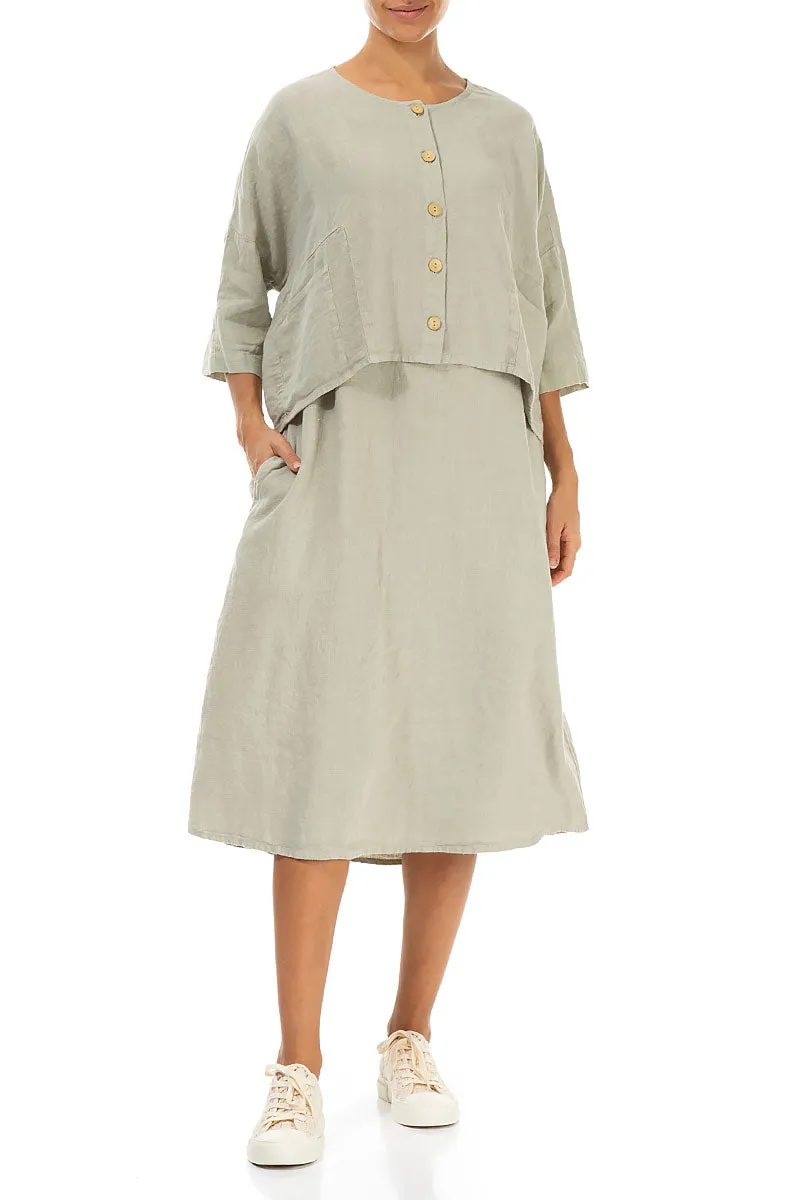 Boxy Laurel Green Linen Jacket