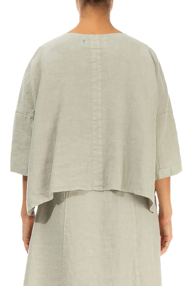 Boxy Laurel Green Linen Jacket