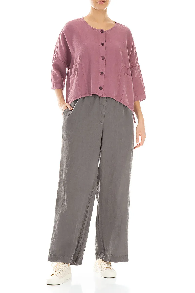 Boxy Mauve Taupe Linen Jacket