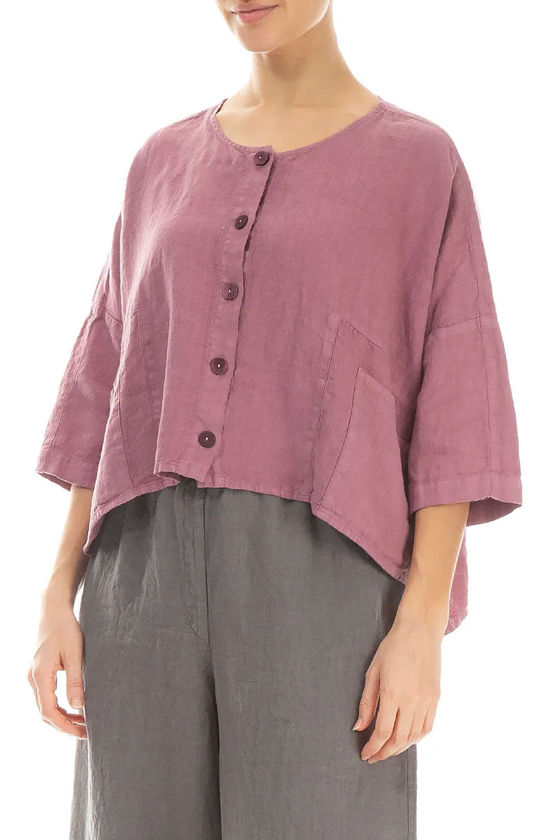 Boxy Mauve Taupe Linen Jacket