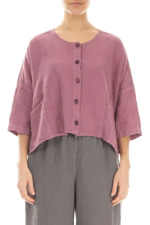Boxy Mauve Taupe Linen Jacket