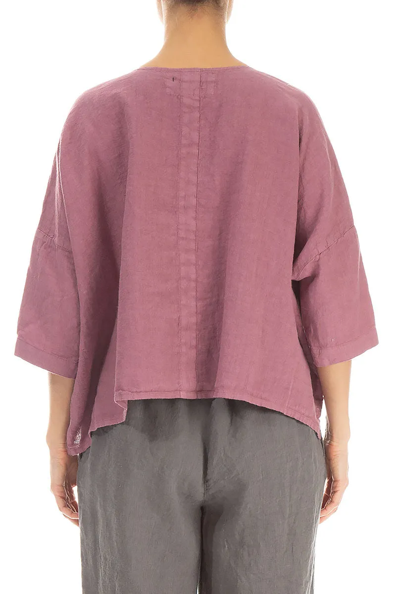 Boxy Mauve Taupe Linen Jacket