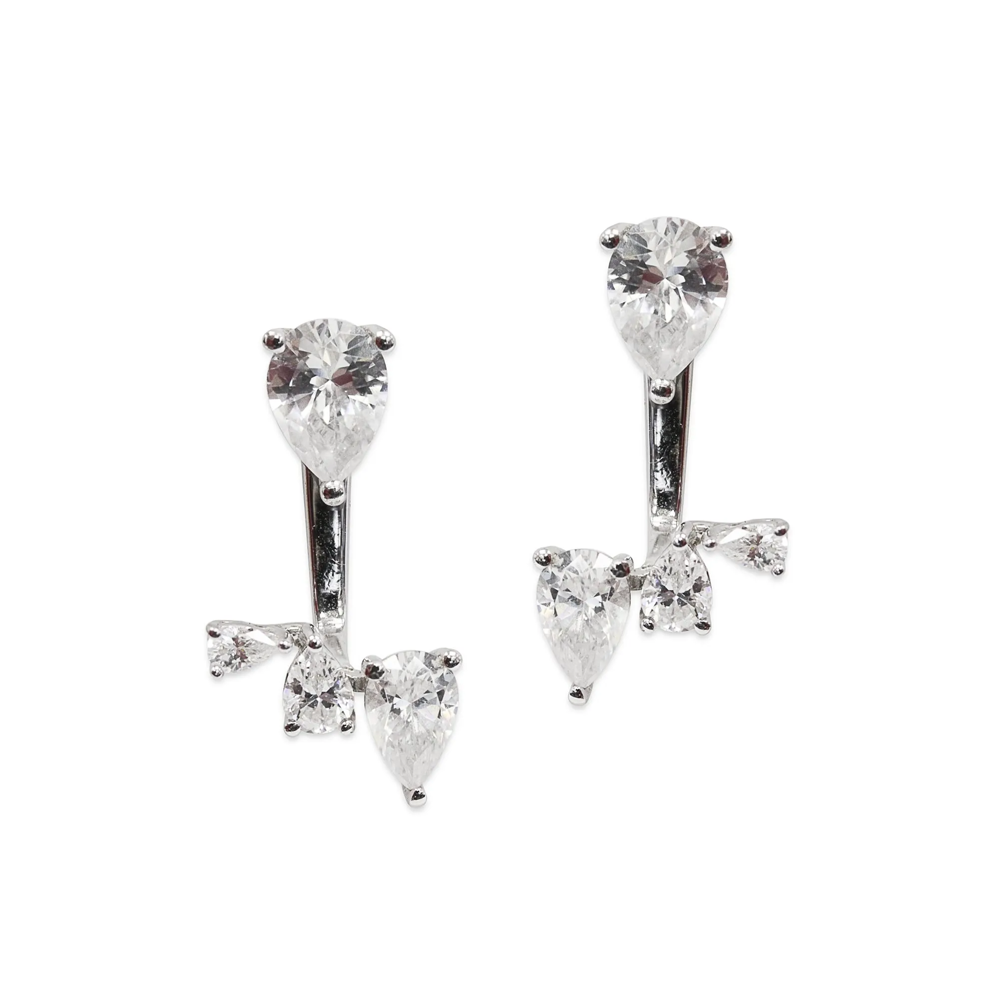 Carat* London White Gold Plated CZ Navis Ear Jackets