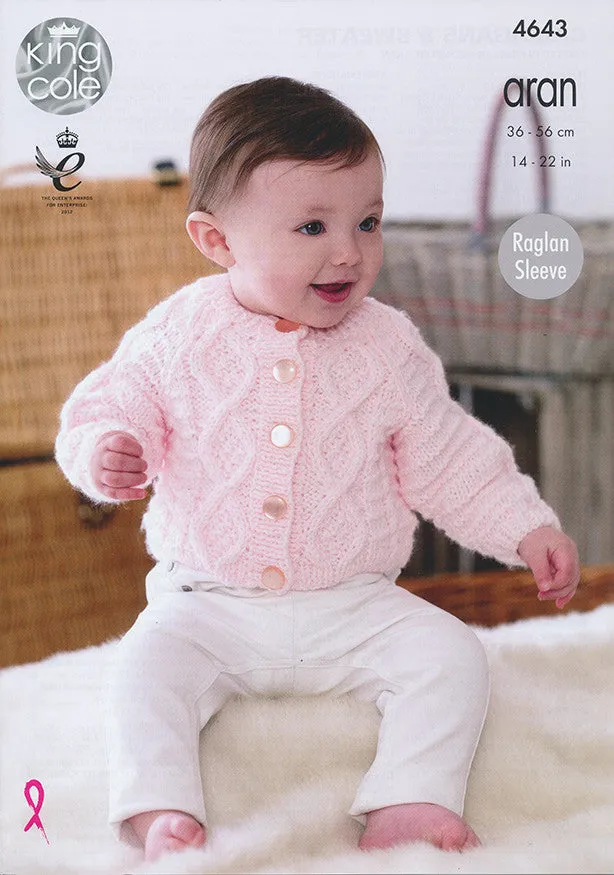 Cardigans and Sweater in King Cole Comfort Aran (4643)