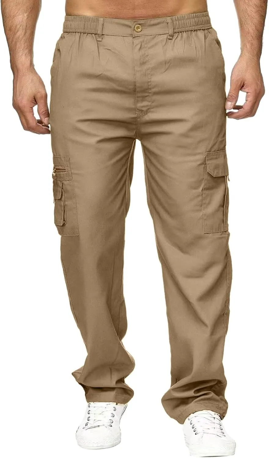 Cargo Pants for Men Big and Tall, Athletic Workout Trouser Casual Cargo Pants Fleece Joggers Sweat Pants for Men Mens