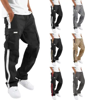 Cargo Pants for Men Big and Tall Elastic Waist Jogger Sports Pants Drawstring Sports Trousers Joggers for Men Sports