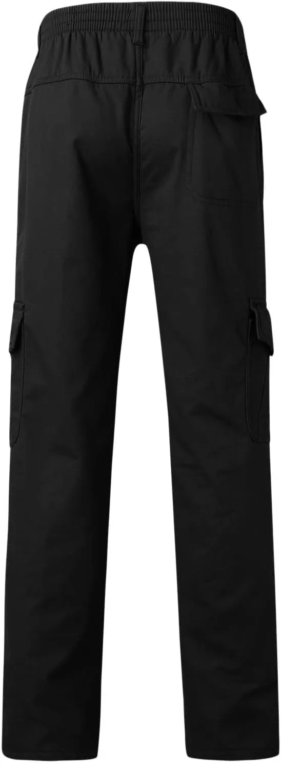 Cargo Pants for Men Big and Tall, Pants Hiking Ripstop Cargo Pants Relaxed Fit Cargo Pant Men's Drawstring Waist Side
