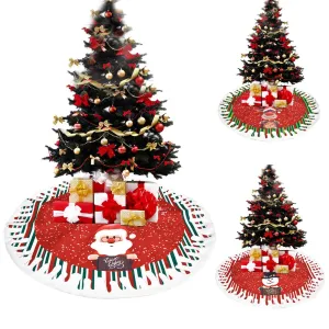 Christmas Tree Skirt Mat Christmas Ornaments Holiday Party Decorations Indoor Outdoor Accessory Gift