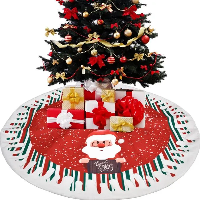 Christmas Tree Skirt Mat Christmas Ornaments Holiday Party Decorations Indoor Outdoor Accessory Gift