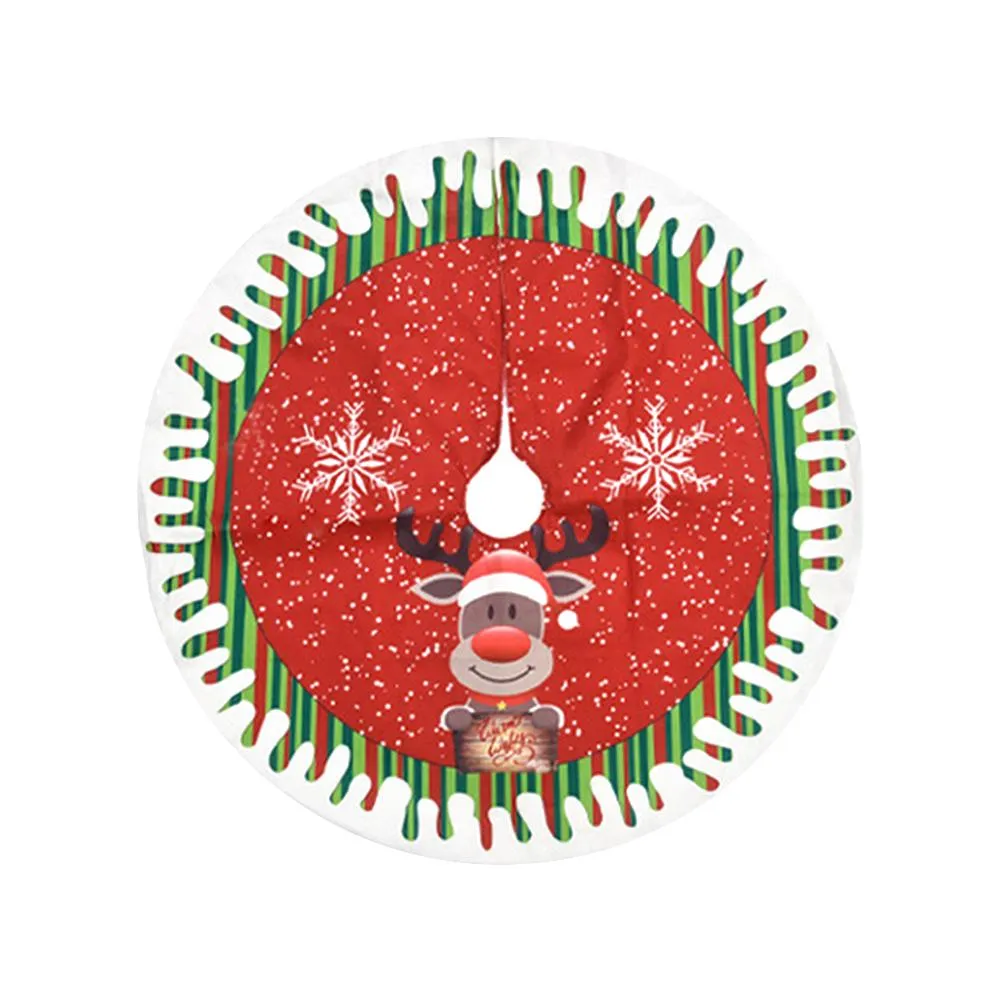 Christmas Tree Skirt Mat Christmas Ornaments Holiday Party Decorations Indoor Outdoor Accessory Gift