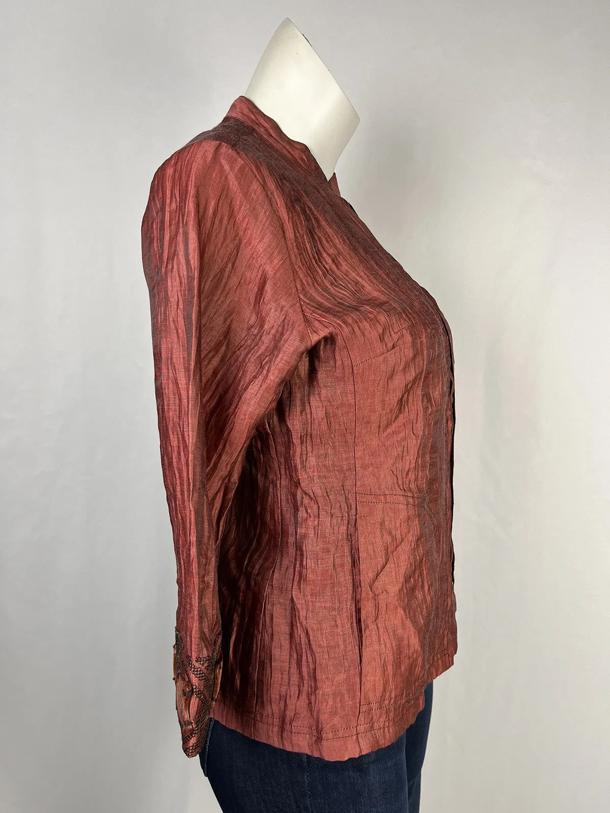Citron Size 14/16 Terra Cotta Crinkle Jacket