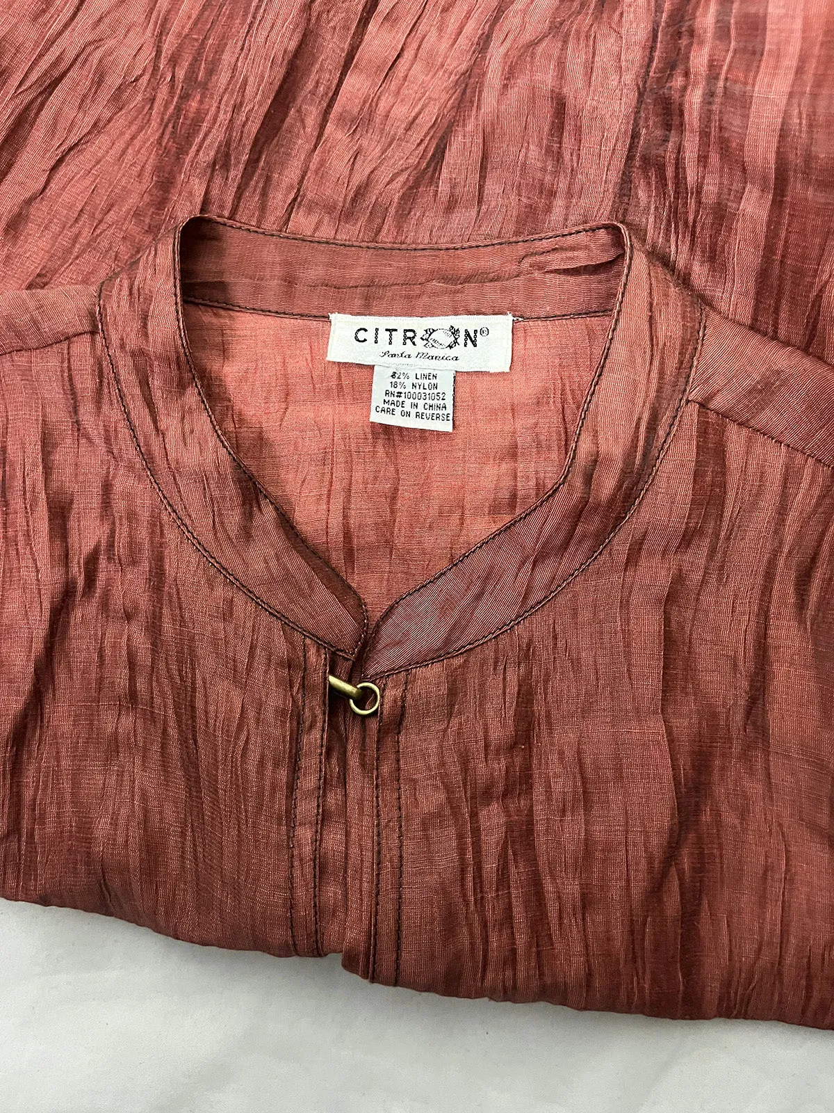 Citron Size 14/16 Terra Cotta Crinkle Jacket