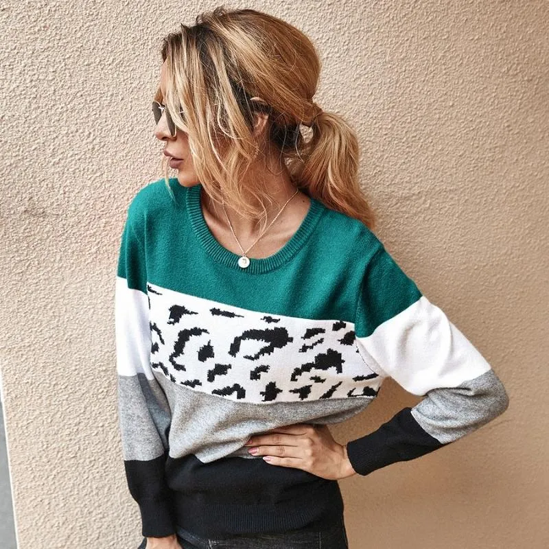 Color Block Striped Relaxed Pullover Sweater Jumper