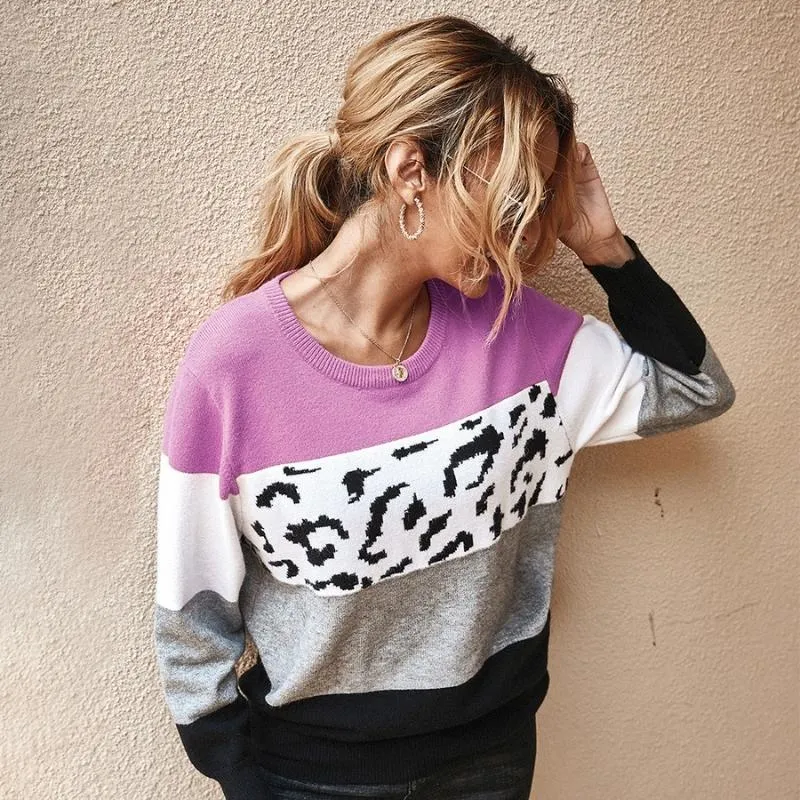Color Block Striped Relaxed Pullover Sweater Jumper