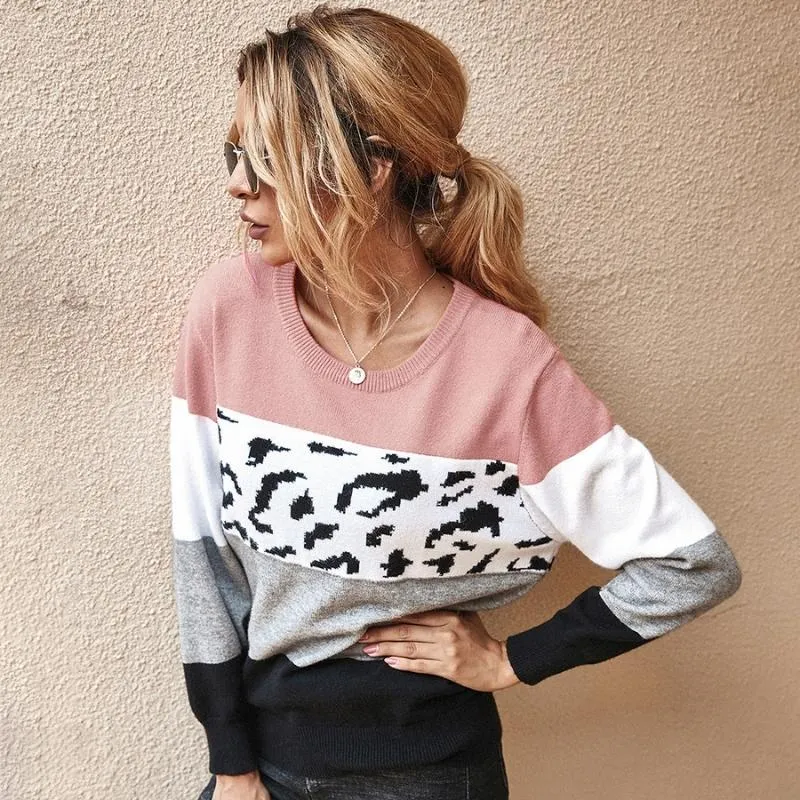 Color Block Striped Relaxed Pullover Sweater Jumper