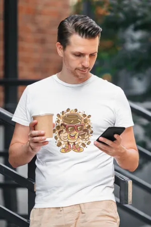 Cup With Coffee Beans Printed T-shirt for men