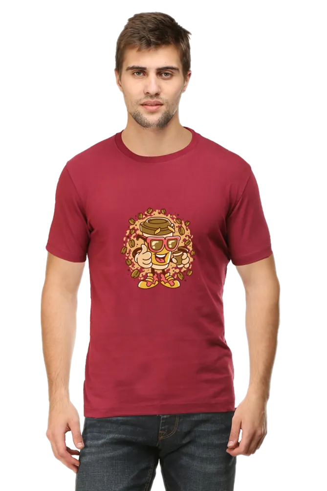 Cup With Coffee Beans Printed T-shirt for men