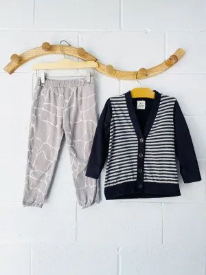 DouOud Striped Cardigan   Blob Sweatpants, 4 years