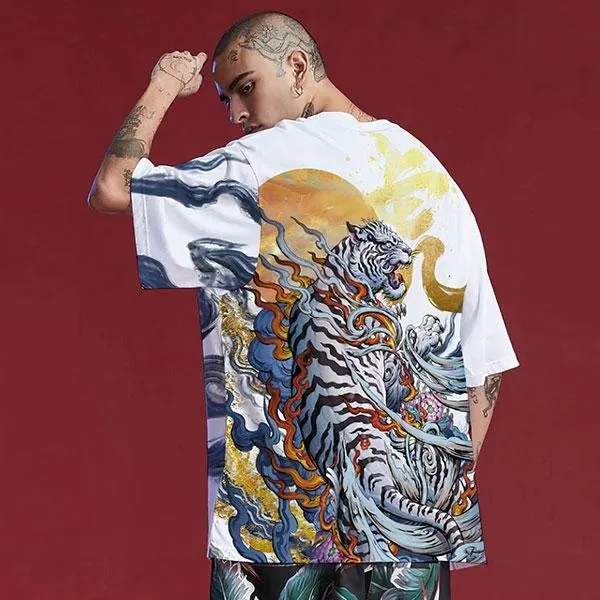 Dragon T-Shirt White Tiger
