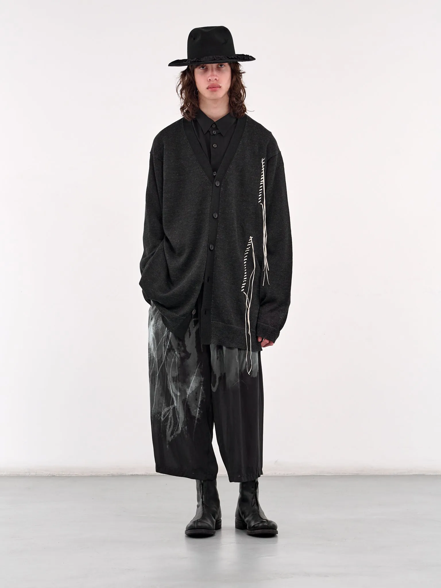Embroidered Cardigan (HP-K82-383-1-CHARCOAL)