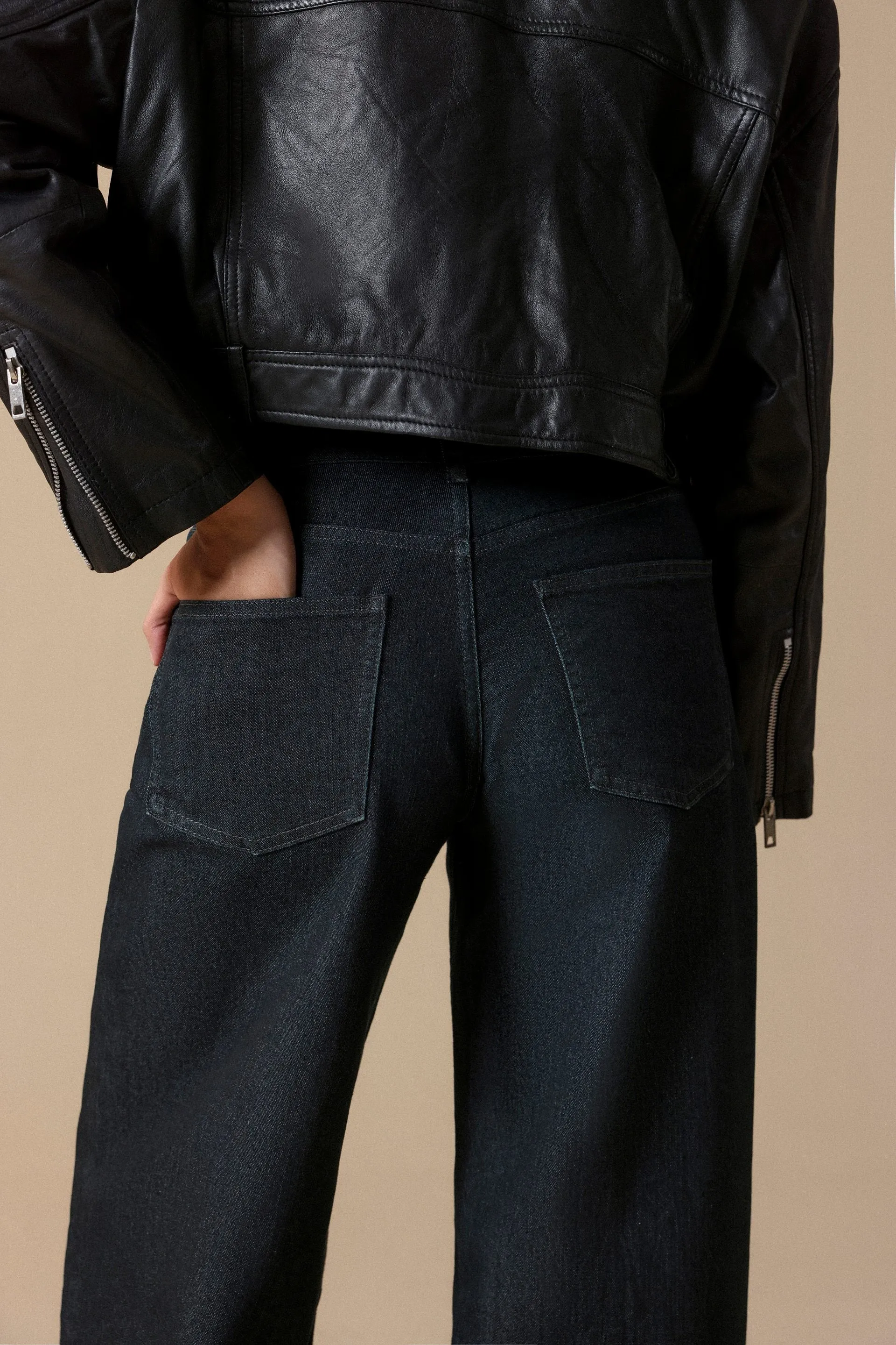 Faux Leather Trucker Jacket