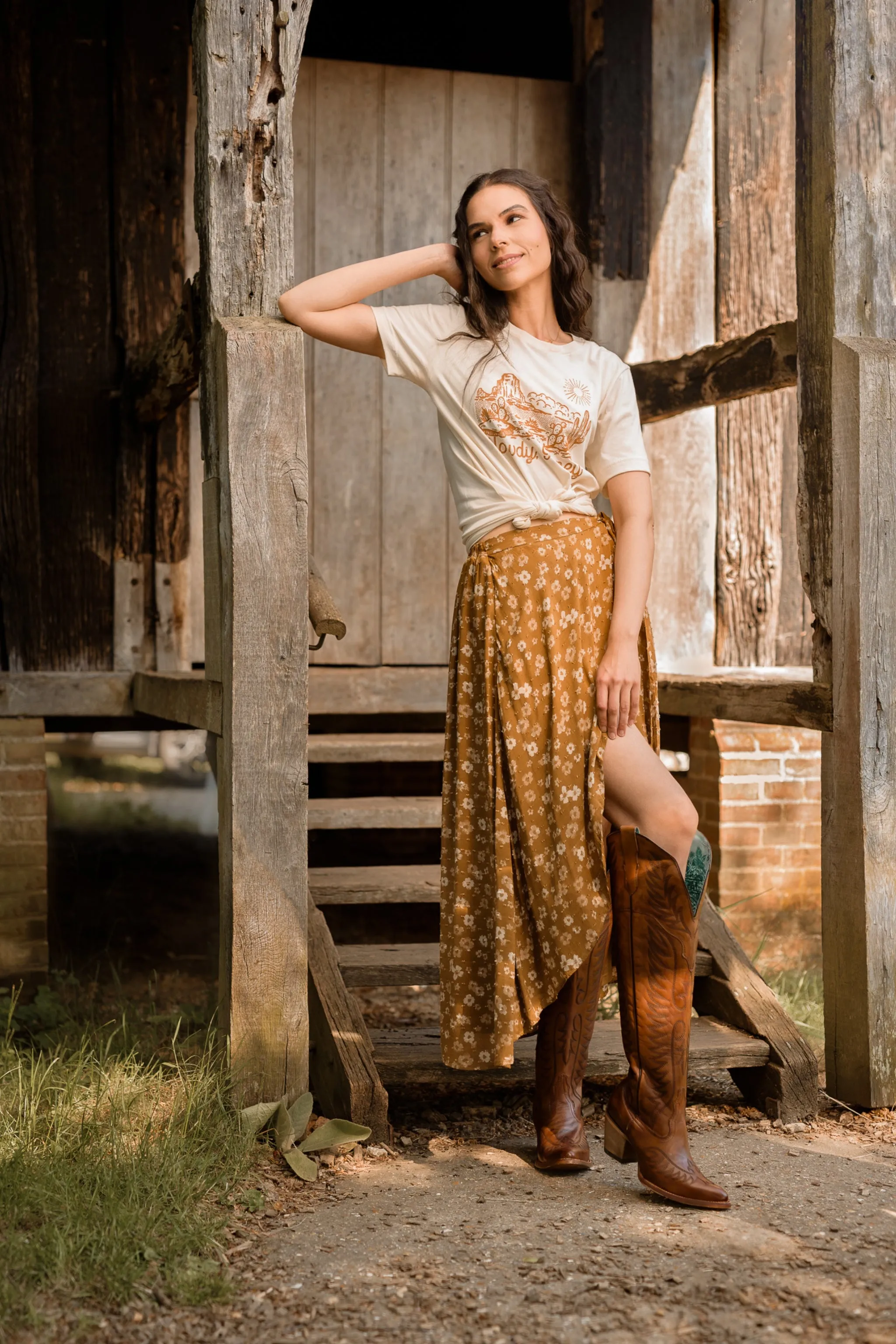 Floral Asymmetrical Maxi Skirt
