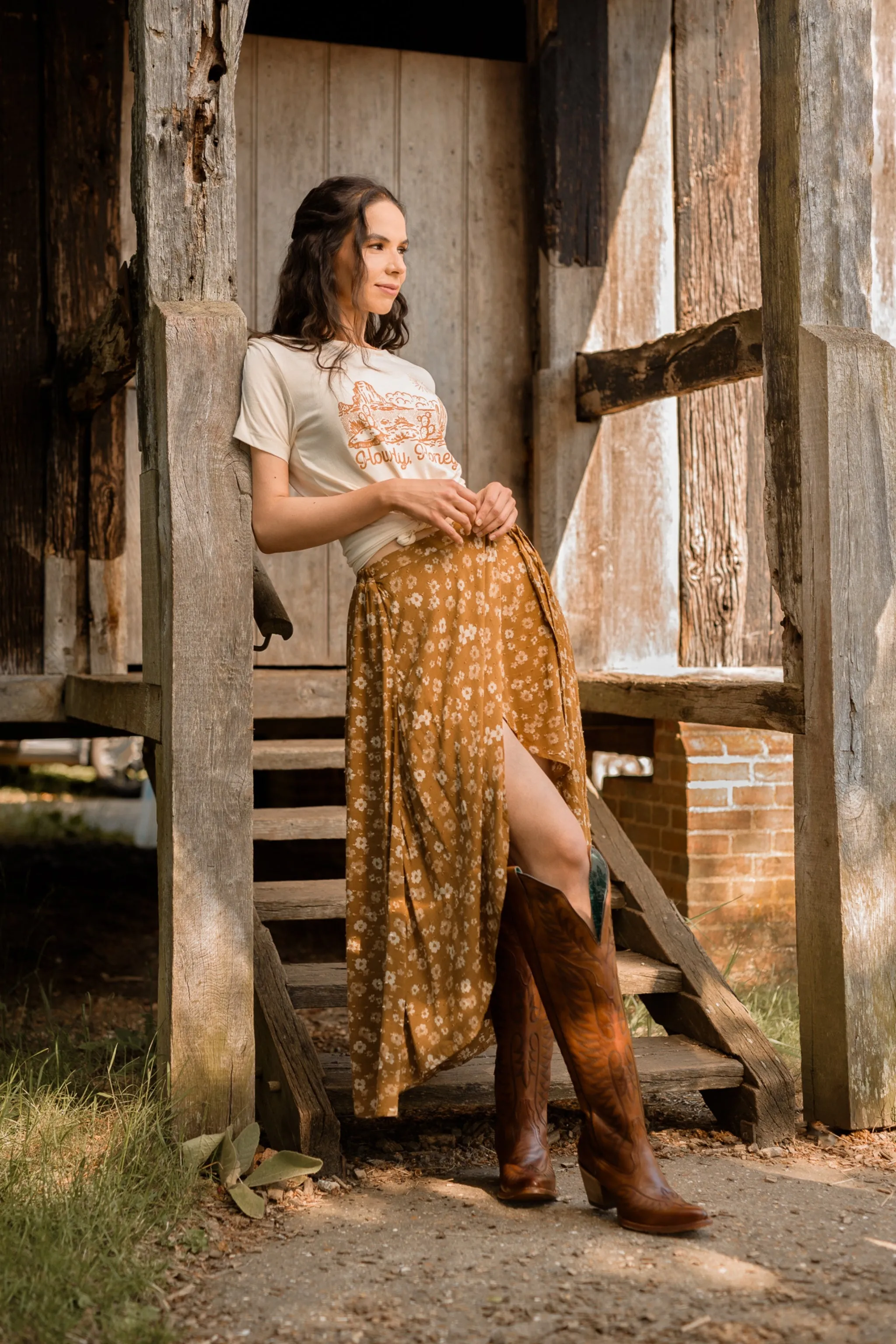 Floral Asymmetrical Maxi Skirt