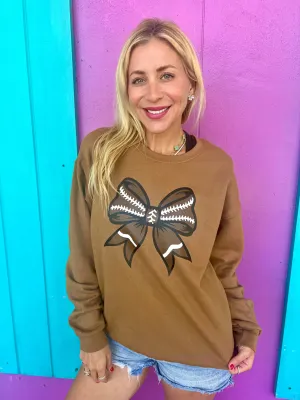 Football Brown Bow Sweatshirt