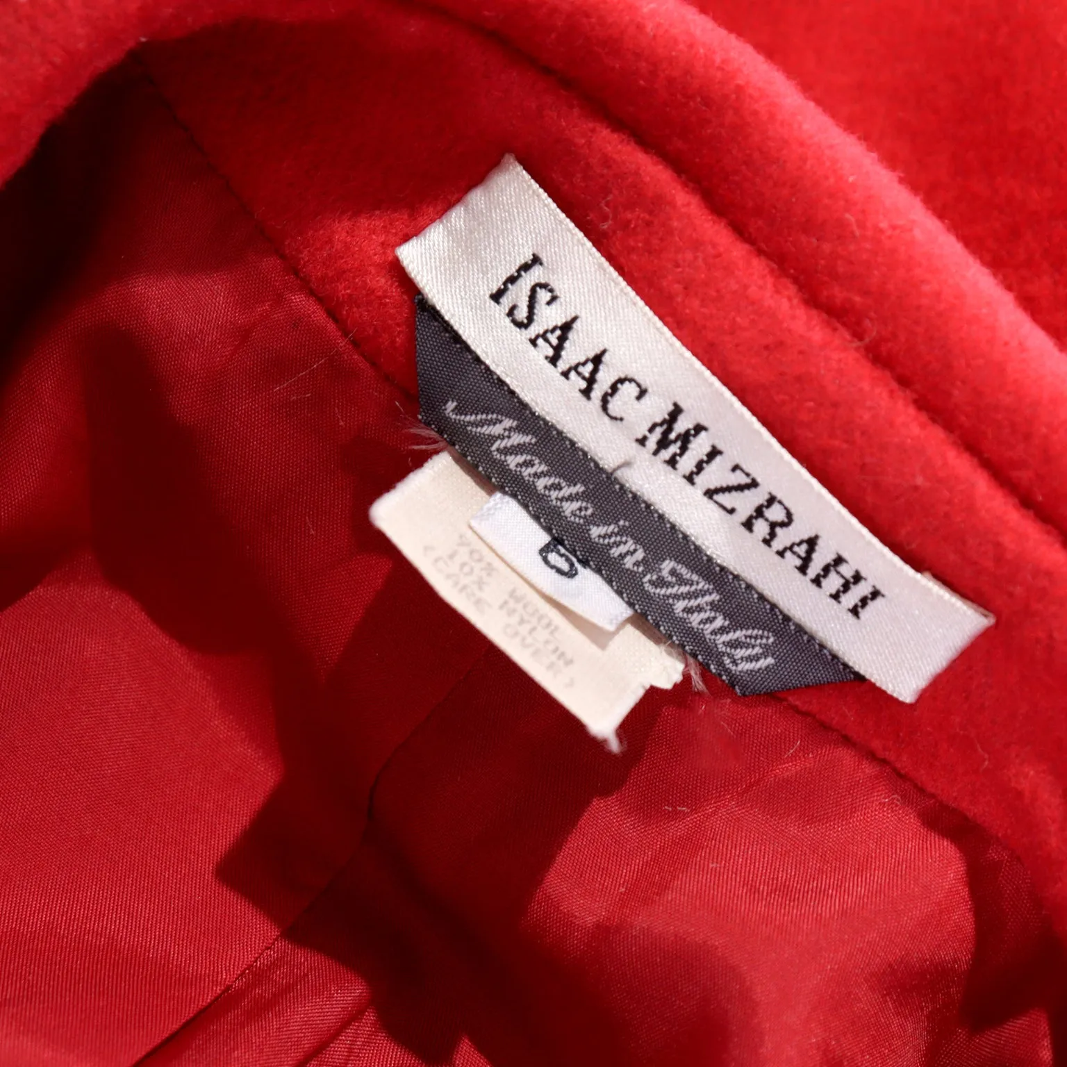 F/W 1995 Isaac Mizrahi Red Wool Double Breasted Jacket