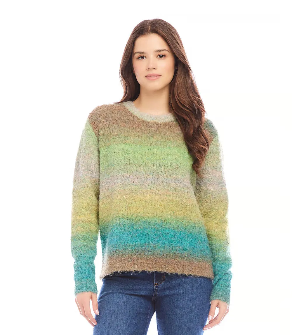 Genna Green Ombre Boucle Sweater - Karen Kane 3N94273