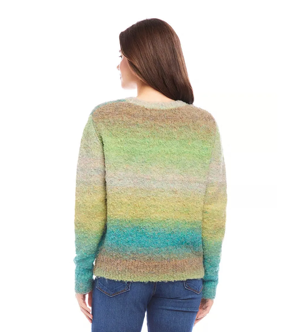 Genna Green Ombre Boucle Sweater - Karen Kane 3N94273