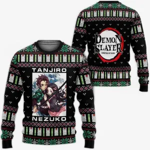 Giftngon - Tanjiro And Nezuko Ugly Sweater Christmas Demon Slayer Anime Gift For Kids