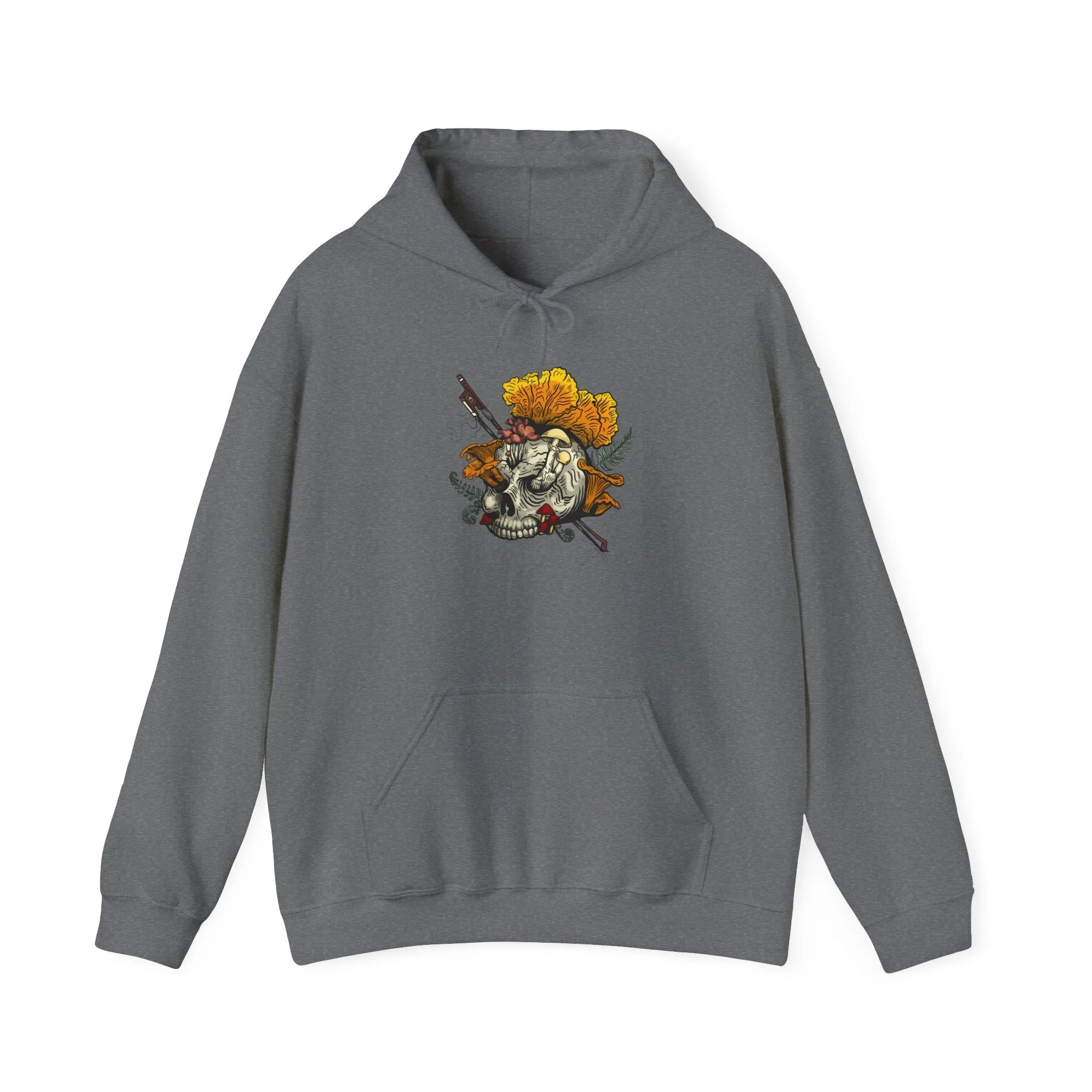 Halloween Mushroom Skull Hoodie! Skull fruiting with Chanterelles, Witches Hat, and more mushrooms!