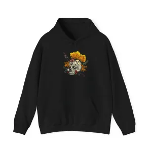 Halloween Mushroom Skull Hoodie! Skull fruiting with Chanterelles, Witches Hat, and more mushrooms!