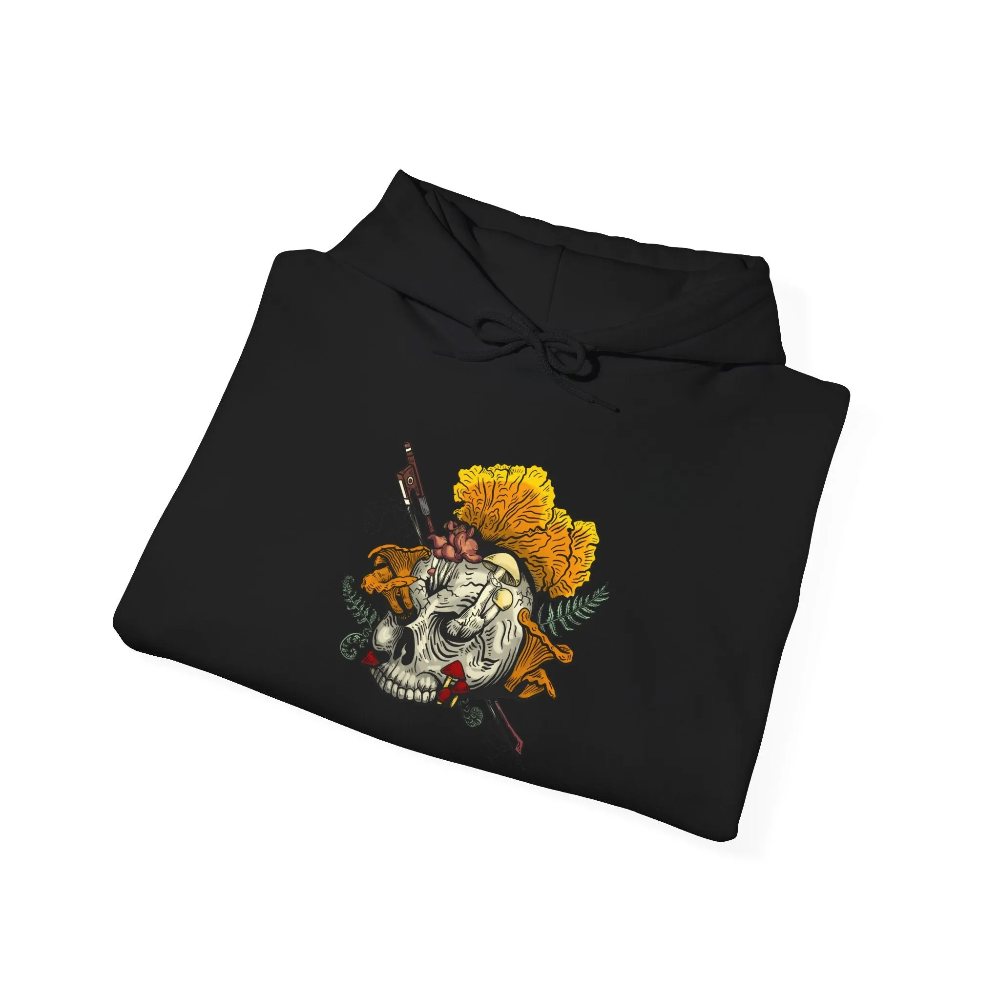 Halloween Mushroom Skull Hoodie! Skull fruiting with Chanterelles, Witches Hat, and more mushrooms!