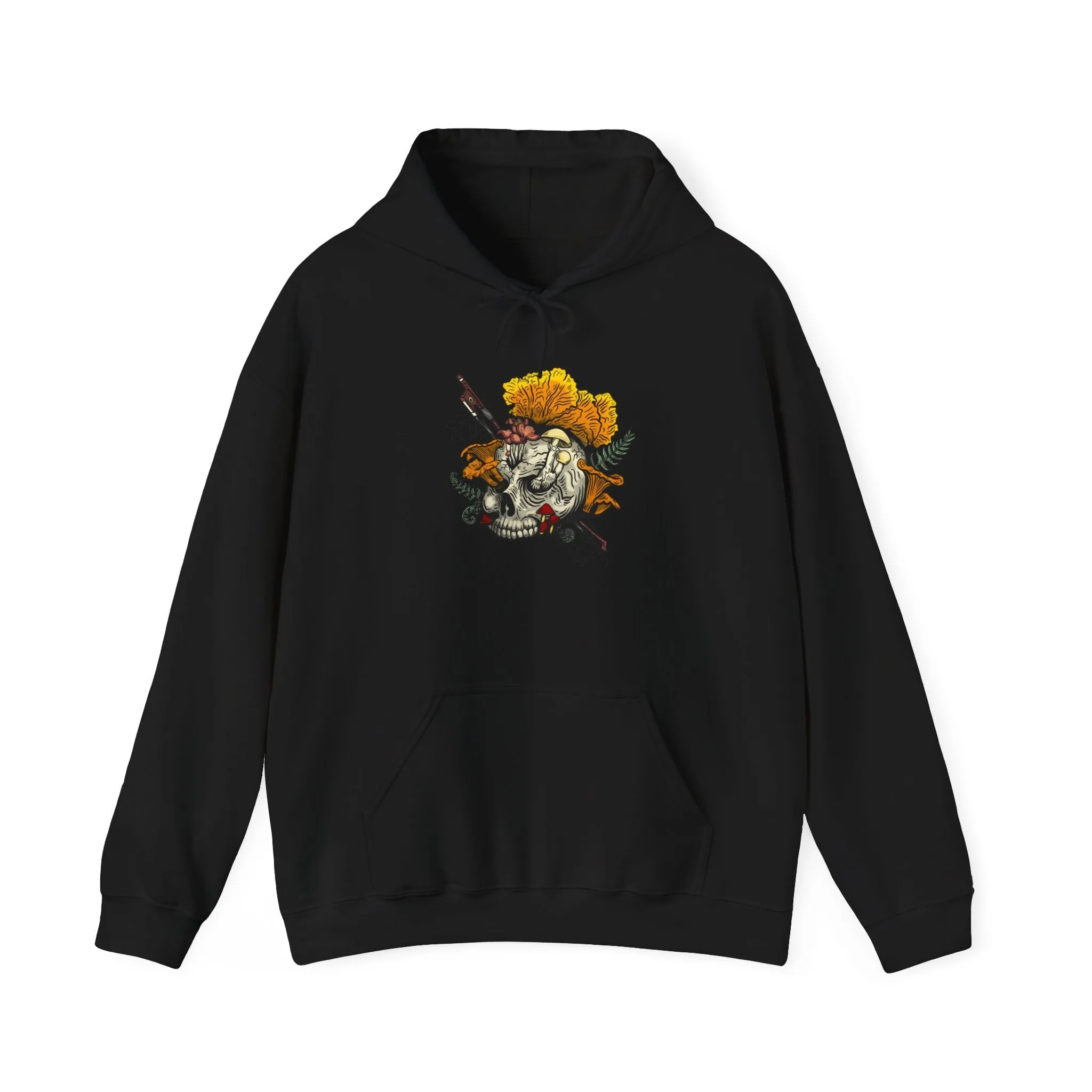 Halloween Mushroom Skull Hoodie! Skull fruiting with Chanterelles, Witches Hat, and more mushrooms!