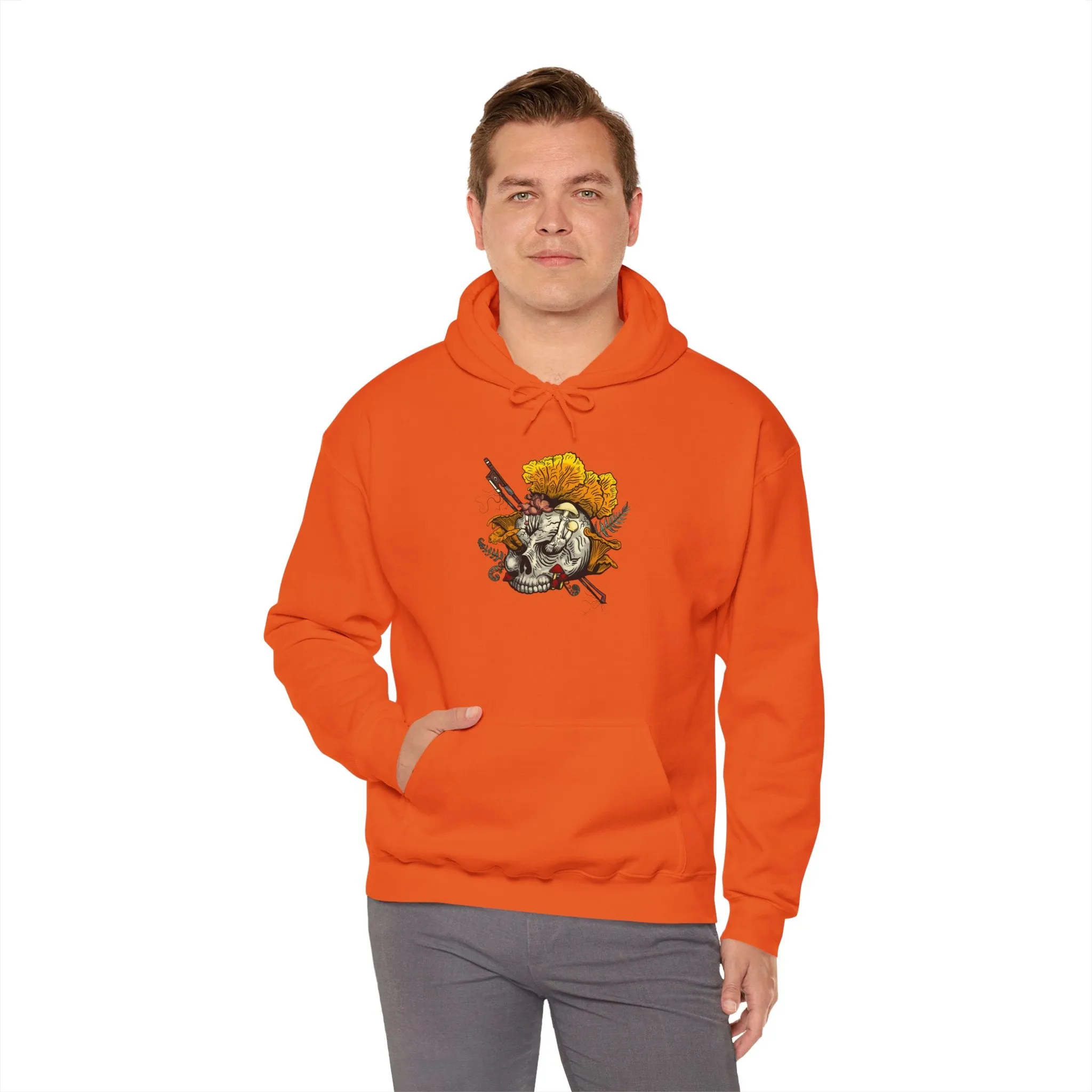Halloween Mushroom Skull Hoodie! Skull fruiting with Chanterelles, Witches Hat, and more mushrooms!