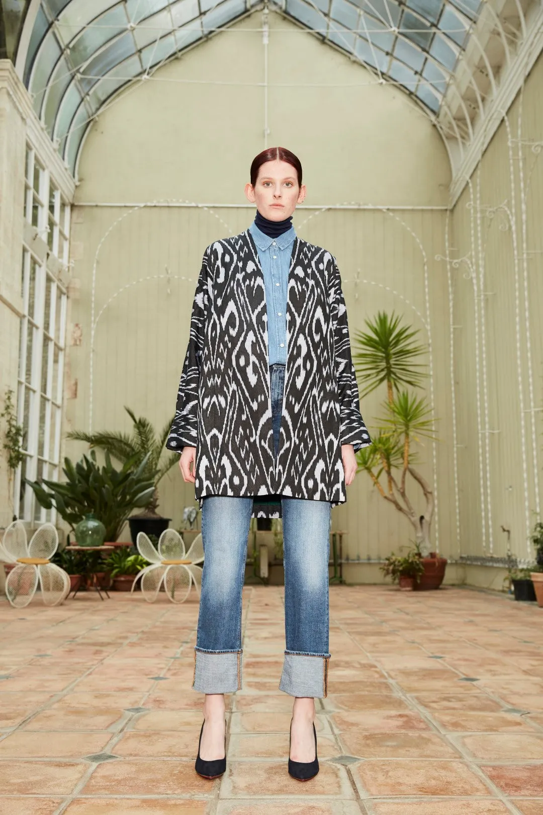 Handwoven Silk Ikat Jacket - Munira - 'Luminous'